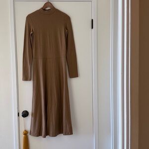 Elegant Brown Long Sleeve Dress